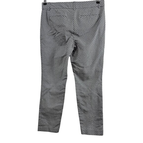 Katherine Barclay Geometric Pattern Cotton Black And Blue Ankle Chino Pants - Picture 7 of 9